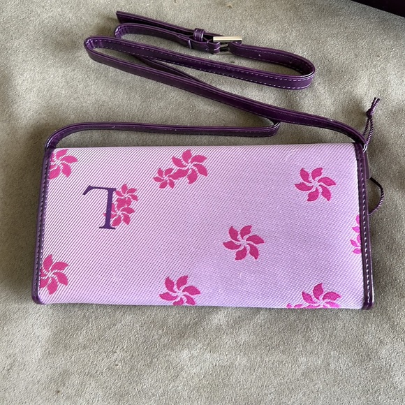 NIB with tags. Lancaster Women’s Crossbody wallet/clutch. Leather with fabric - Picture 4 of 8